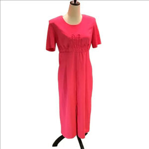 Vintage 90s Kathi Lee Pink Midi Dress w/ Front Embellishment Women size 10